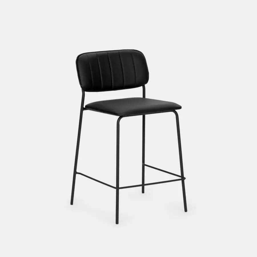 Set 2 sgabelli in similpelle nero - Marmin