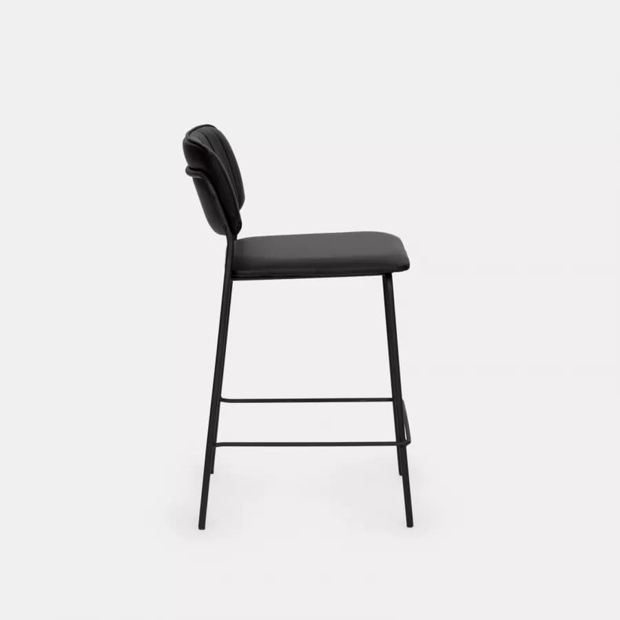 Set 2 sgabelli in similpelle nero - Marmin