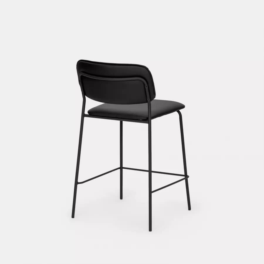 Set 2 sgabelli in similpelle nero - Marmin