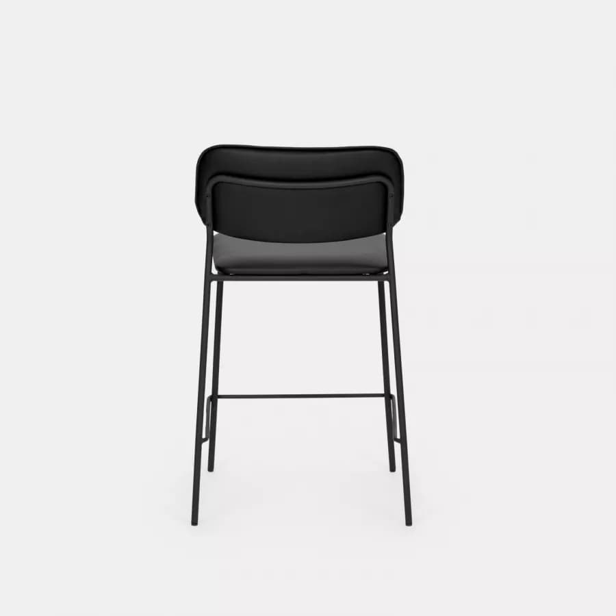 Set 2 sgabelli in similpelle nero - Marmin