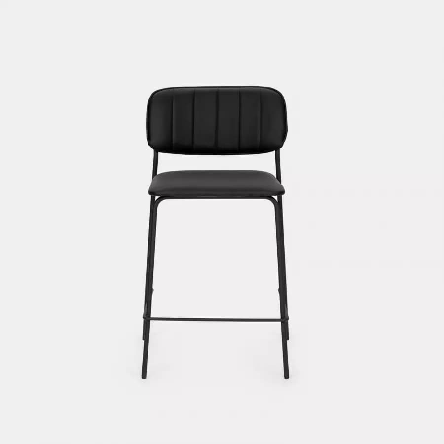 Set 2 sgabelli in similpelle nero - Marmin