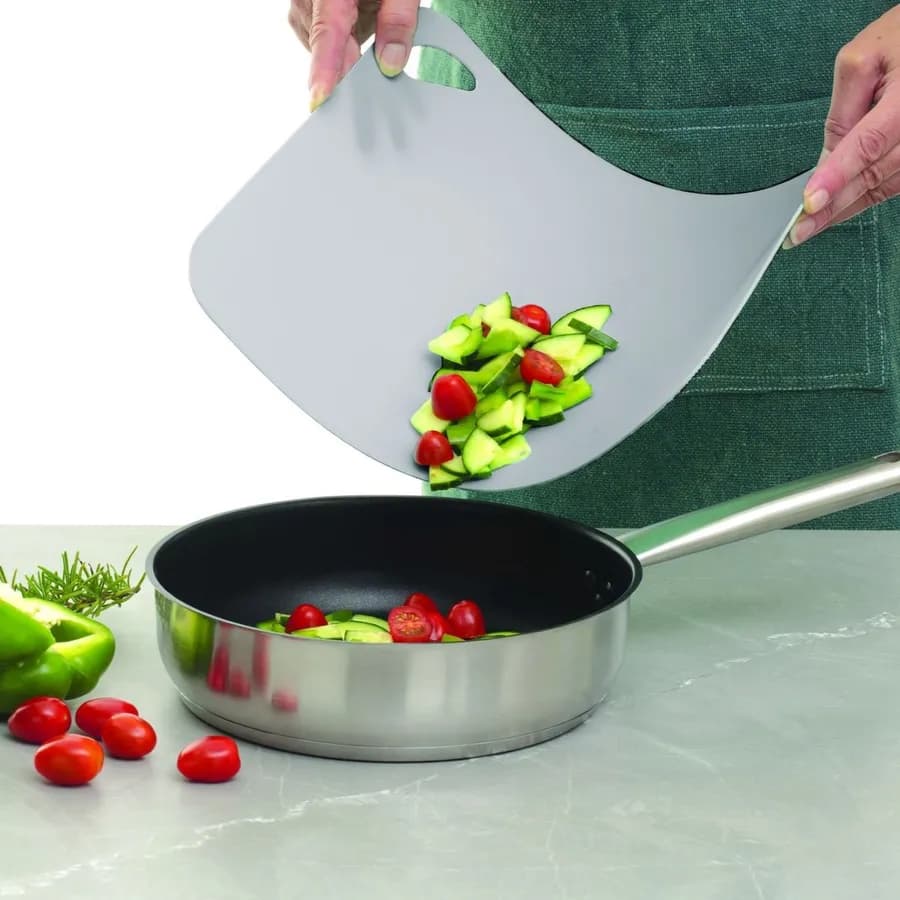 Set 2 taglieri flessibili in polipropilene grigio chiaro e scuro