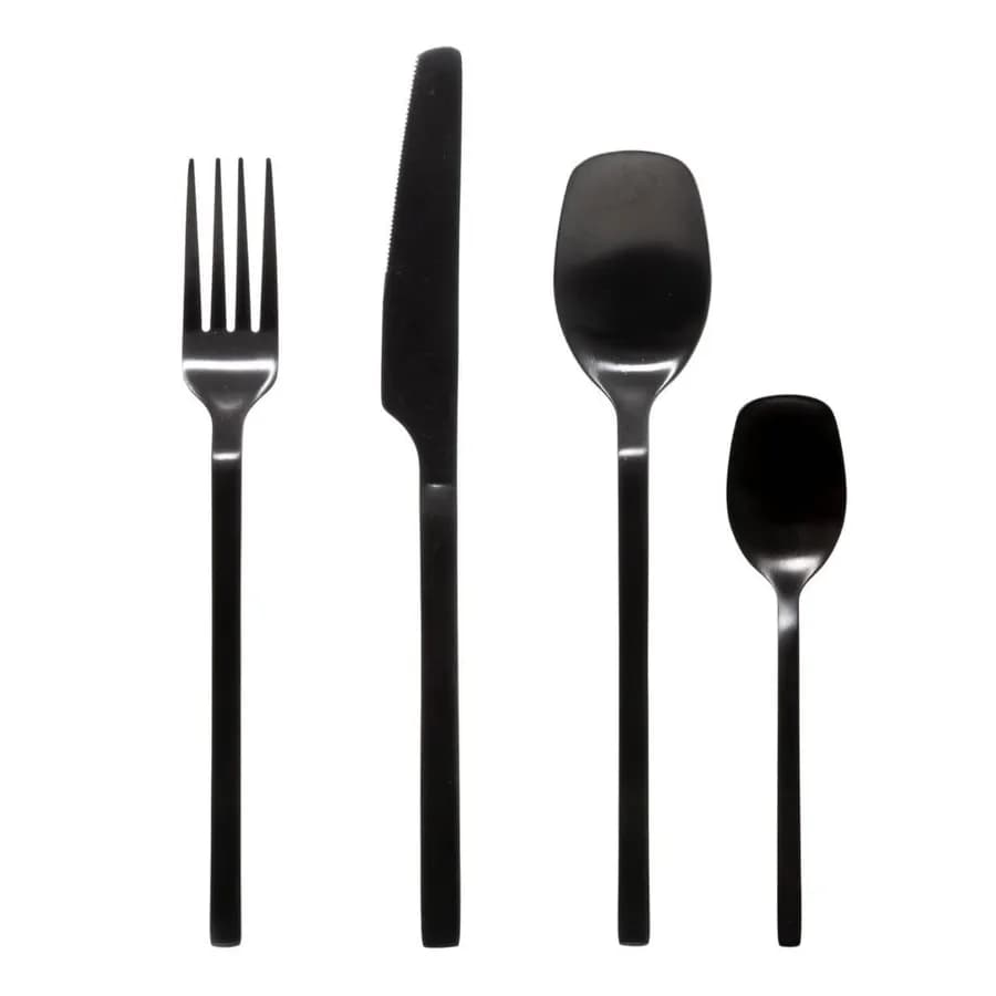 Set 24 posate in acciaio nero satinato - Moderny