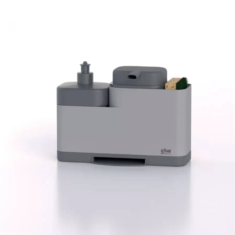 Set 3 accessori per lavello in polipropilene grigio chiaro e scuro