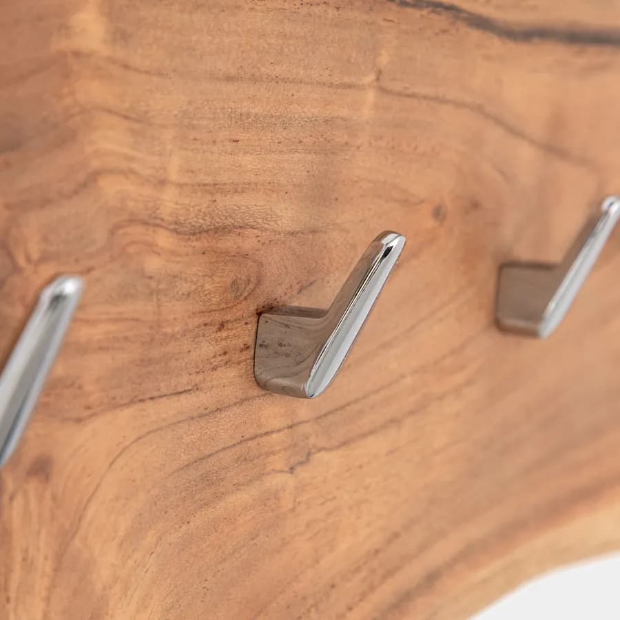 Set 3 appendiabiti in legno di acacia - Freia Stone