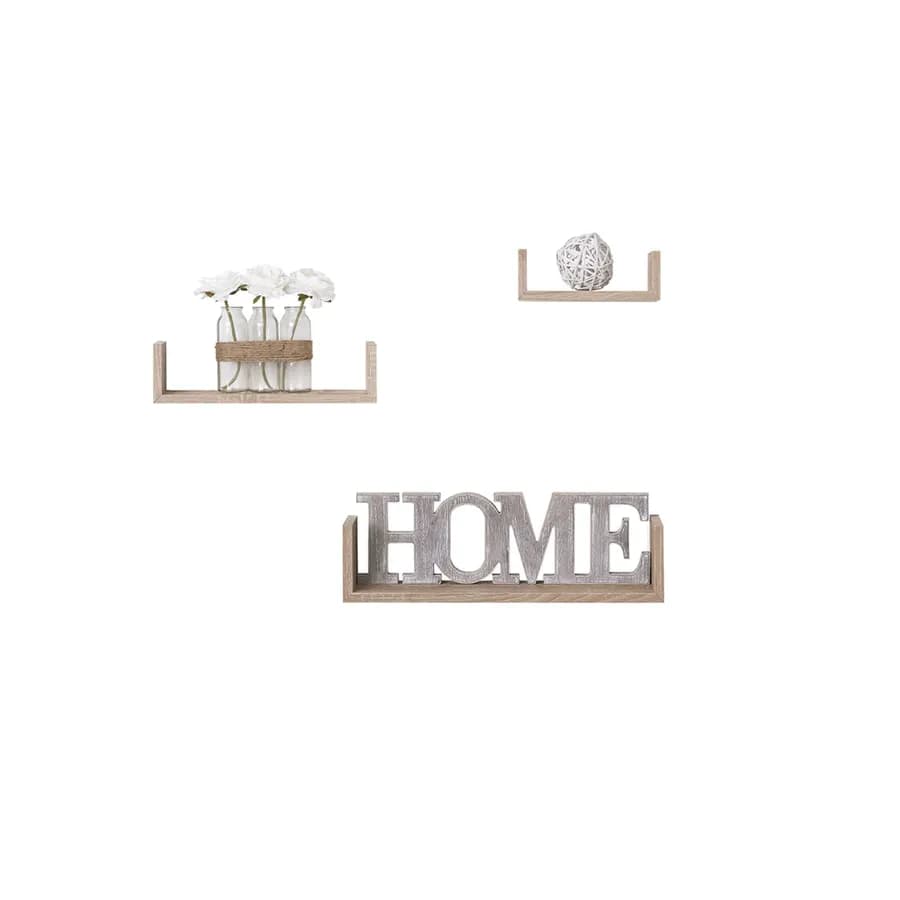 Set 3 mensole in legno effetto rovere naturale - Brasilia