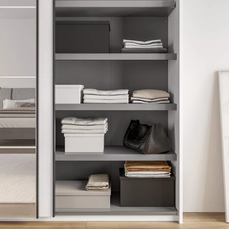 Set 3 mensole per armadio Gilde 220x62x217,5 h cm in legno grafite