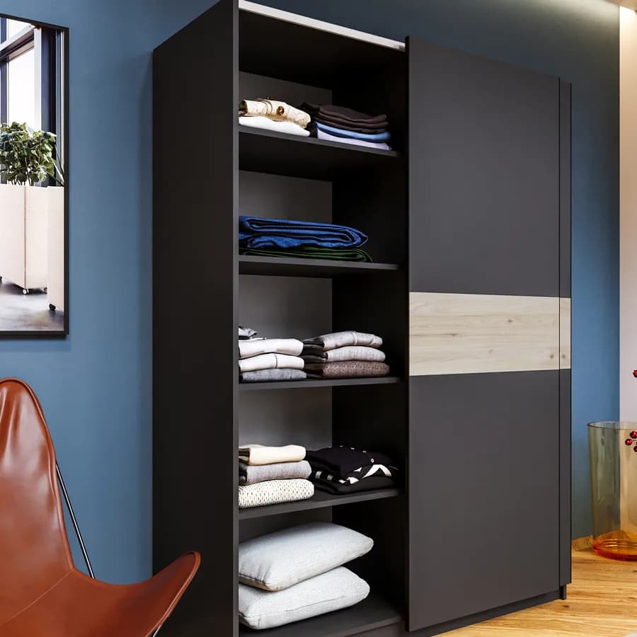 Set 3 ripiani per armadio scorrevole Essex da 120 cm antracite