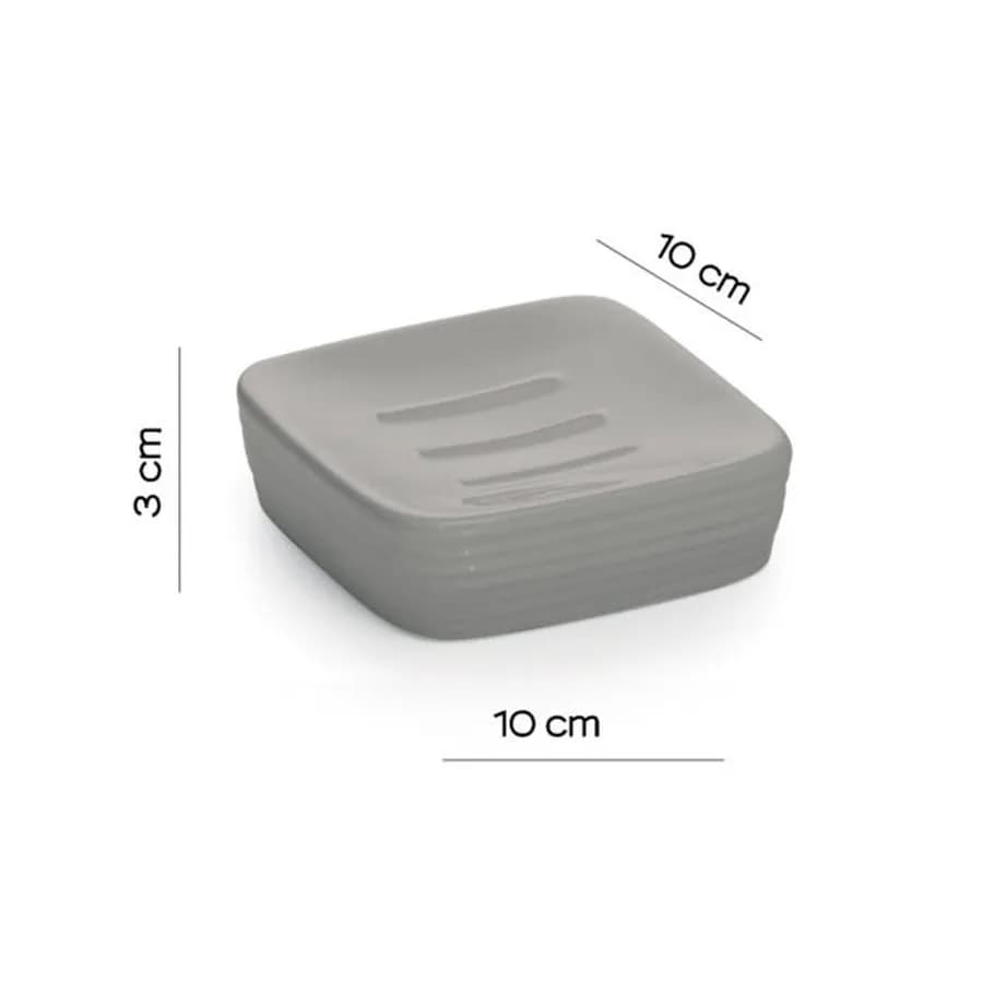 Set 4 accessori d'appoggio in ceramica grigio - Kelly di Gedy