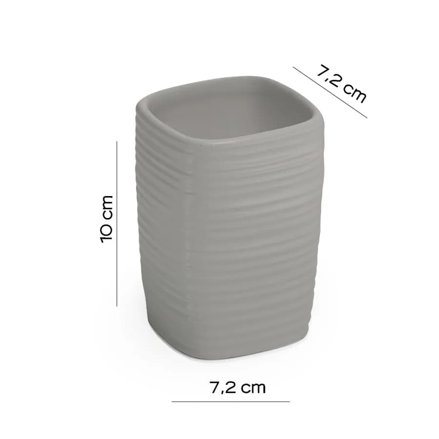 Set 4 accessori d'appoggio in ceramica grigio - Kelly di Gedy