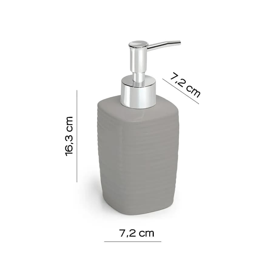 Set 4 accessori d'appoggio in ceramica grigio - Kelly di Gedy