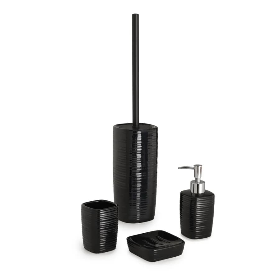 Set 4 accessori d'appoggio in ceramica nero - Kelly di Gedy