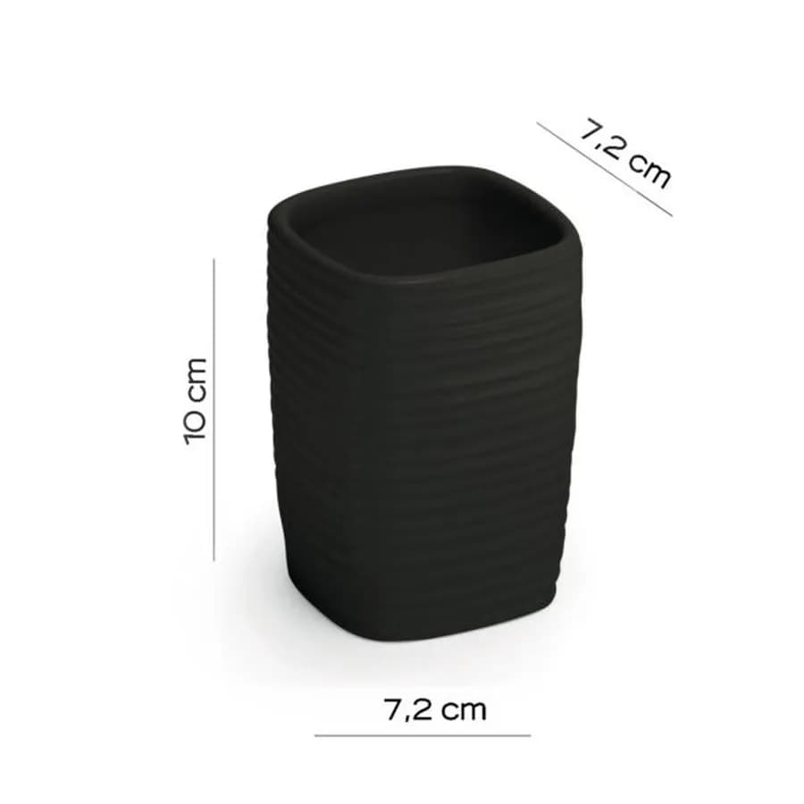 Set 4 accessori d'appoggio in ceramica nero - Kelly di Gedy
