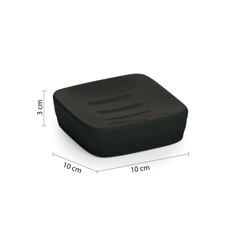 Set 4 accessori d'appoggio in ceramica nero - Kelly di Gedy