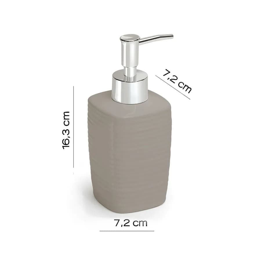 Set 4 accessori d'appoggio in ceramica tortora chiaro - Kelly di Gedy