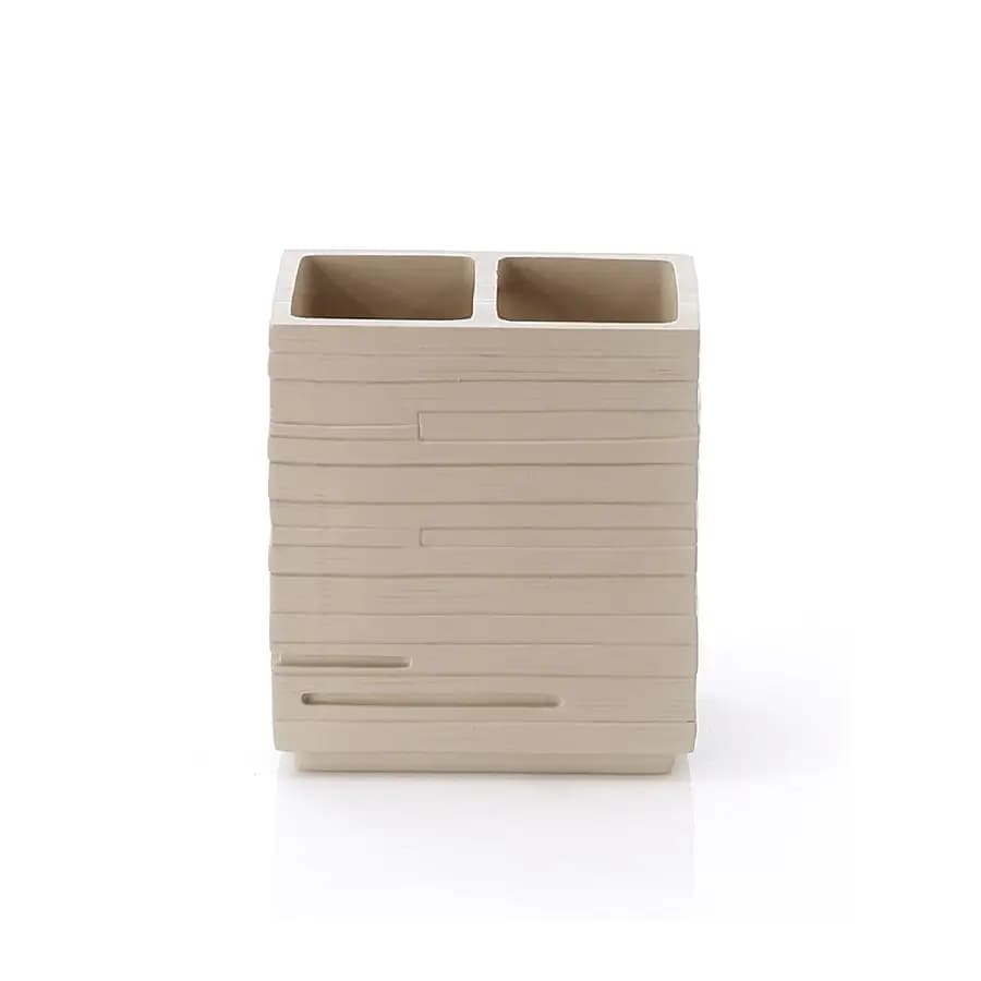 Set 4 accessori appoggio in resina tortora chiaro - Quadrotto di Gedy