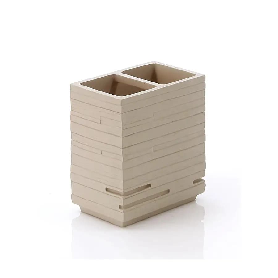 Set 4 accessori appoggio in resina tortora chiaro - Quadrotto di Gedy