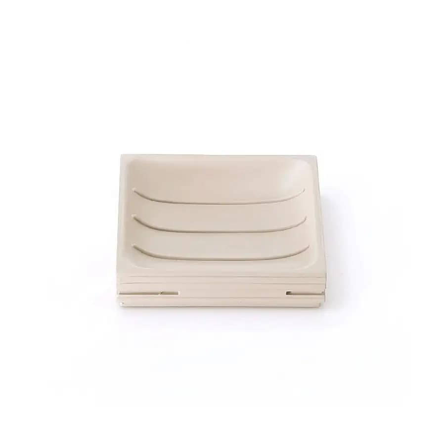Set 4 accessori appoggio in resina tortora chiaro - Quadrotto di Gedy