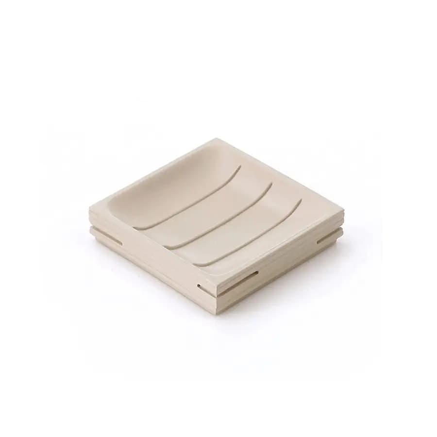Set 4 accessori appoggio in resina tortora chiaro - Quadrotto di Gedy