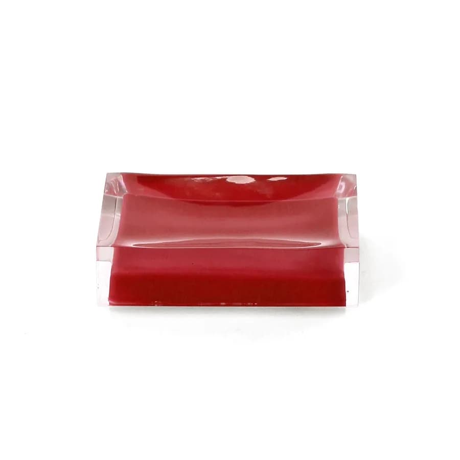 Set 4 accessori da appoggio rosso e trasparente - Rainbow di Gedy