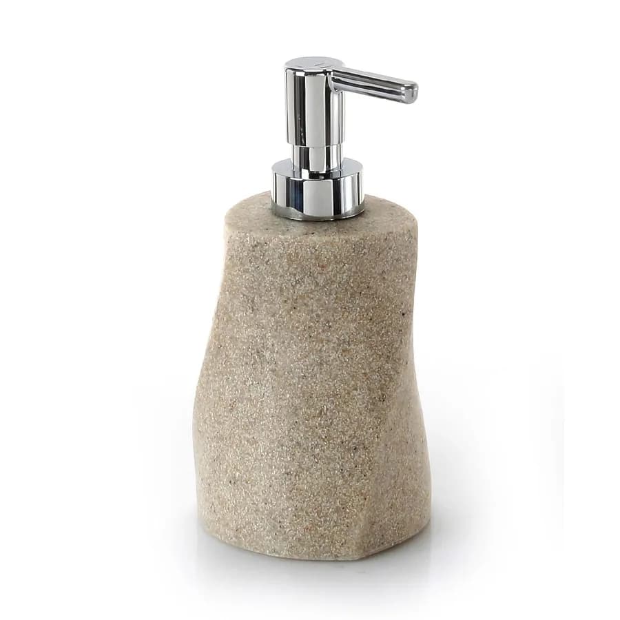 Set 4 accessori appoggio in resina beige con inserti cromati - Libra di Gedy
