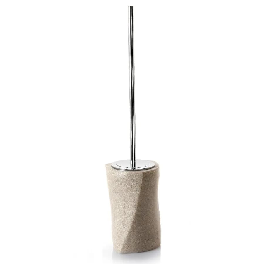 Set 4 accessori appoggio in resina beige con inserti cromati - Libra di Gedy