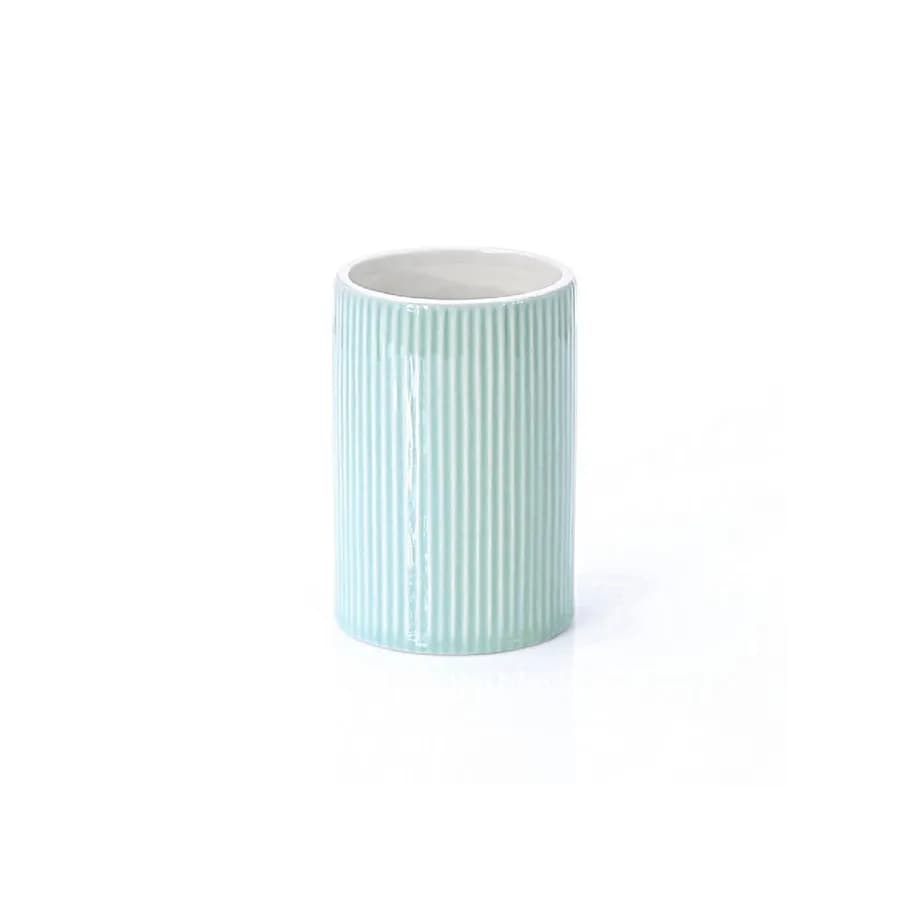 Set 4 accessori d'appoggio in ceramica acquamarina - Sabina di Gedy