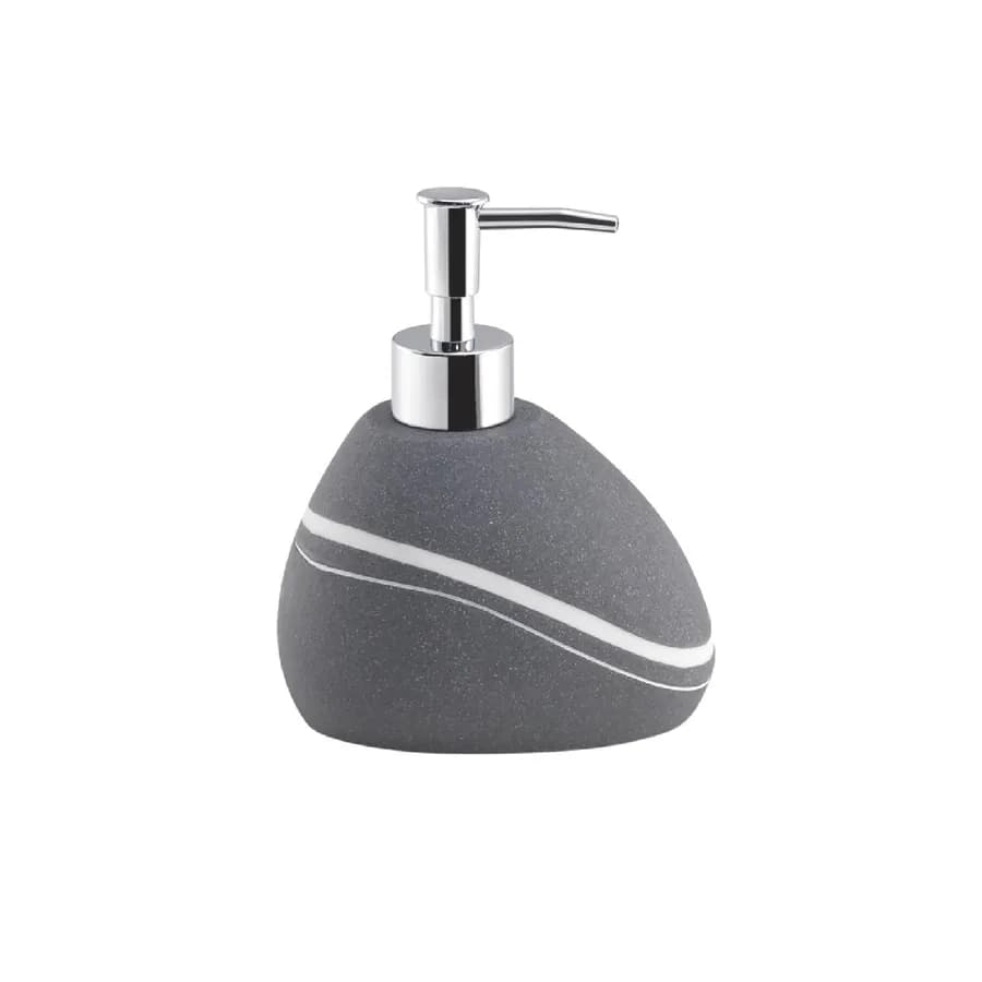 Set 4 accessori d'appoggio grigio effetto pietra con venature color quarzo - Yvonne di Gedy