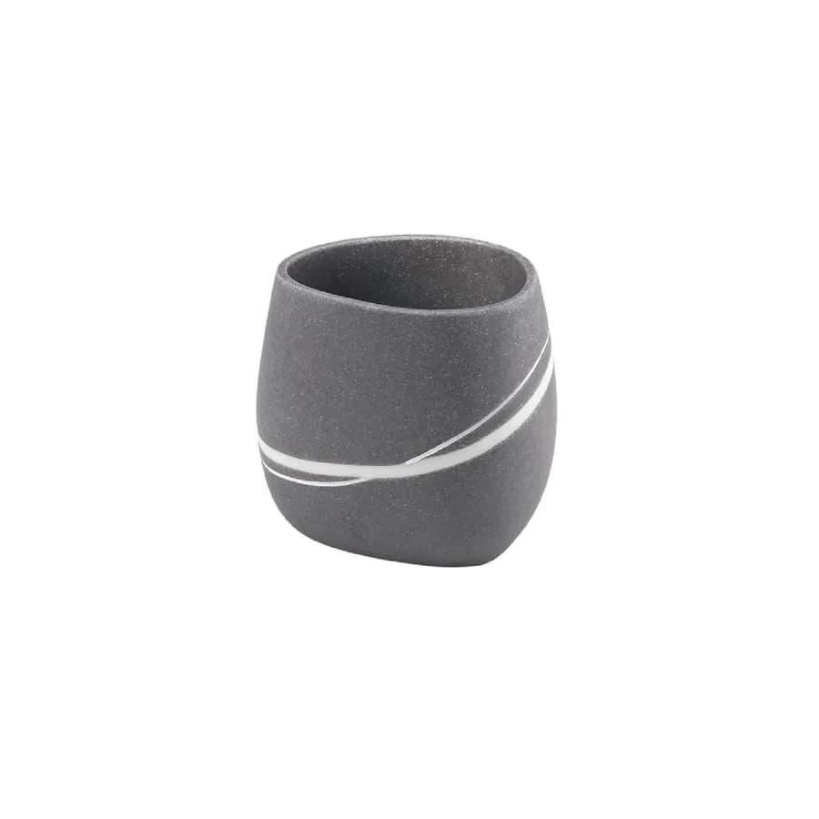 Set 4 accessori d'appoggio grigio effetto pietra con venature color quarzo - Yvonne di Gedy
