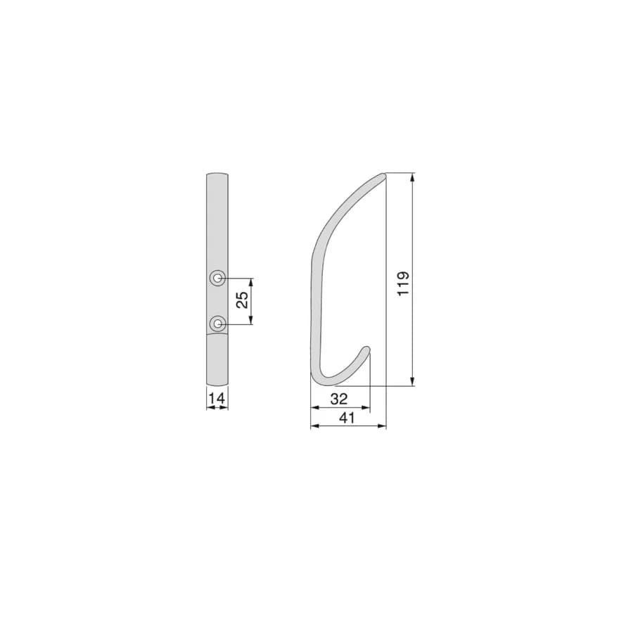 Set 4 ganci appendiabiti da parete in alluminio verniciato nero