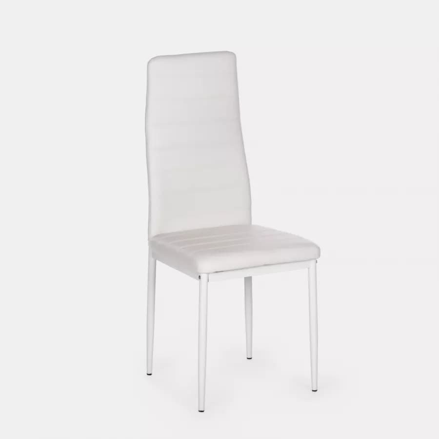 Set 6 sedie in similpelle bianca con schienale alto - Fenice