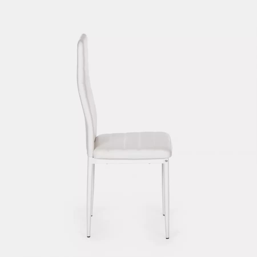 Set 6 sedie in similpelle bianca con schienale alto - Fenice
