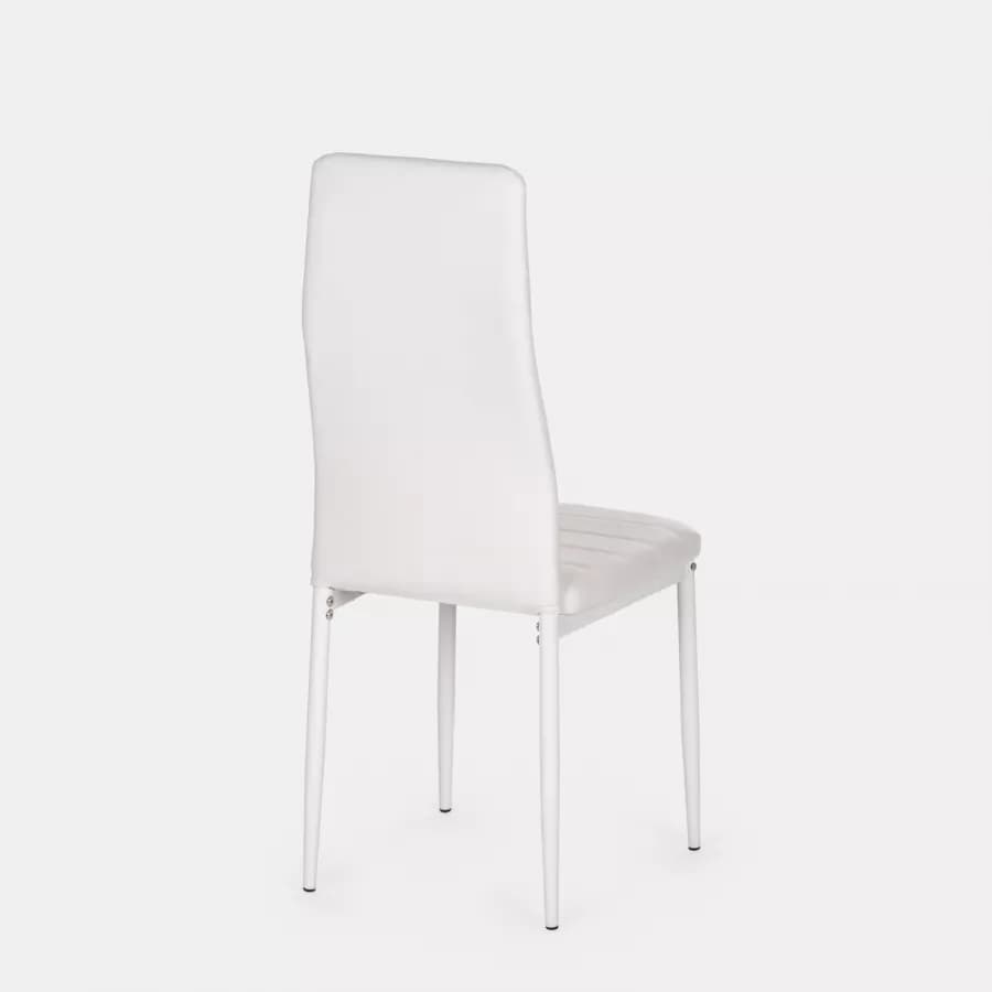 Set 6 sedie in similpelle bianca con schienale alto - Fenice