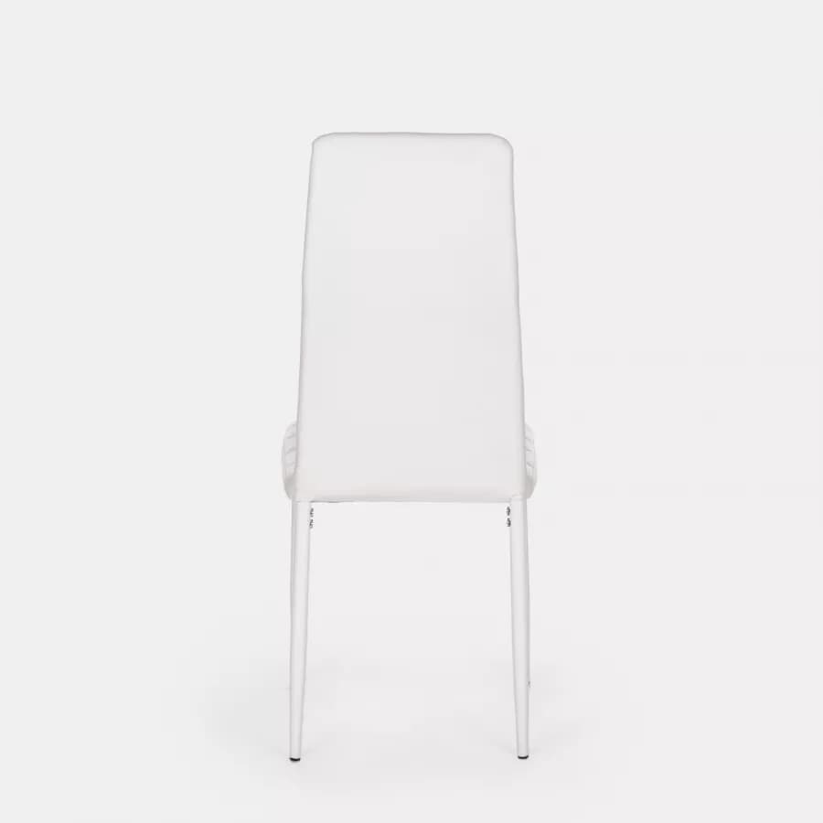 Set 6 sedie in similpelle bianca con schienale alto - Fenice