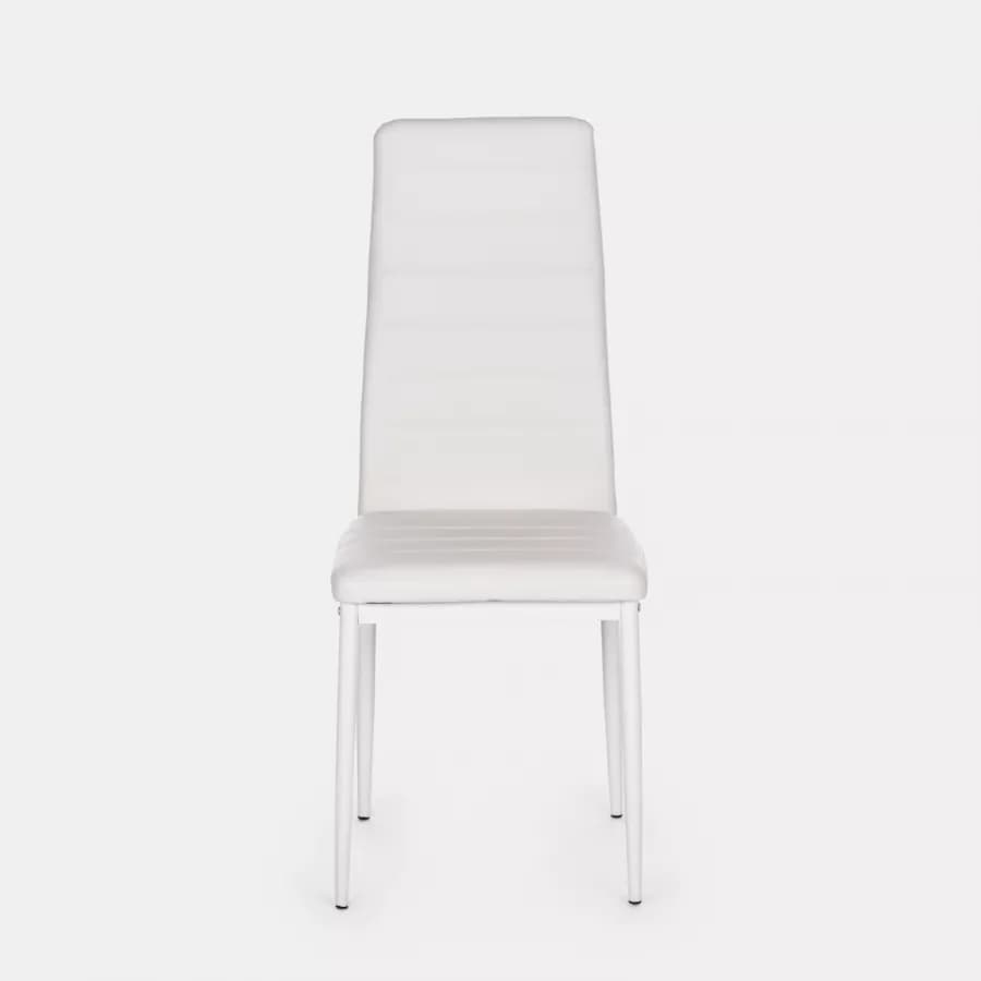Set 6 sedie in similpelle bianca con schienale alto - Fenice