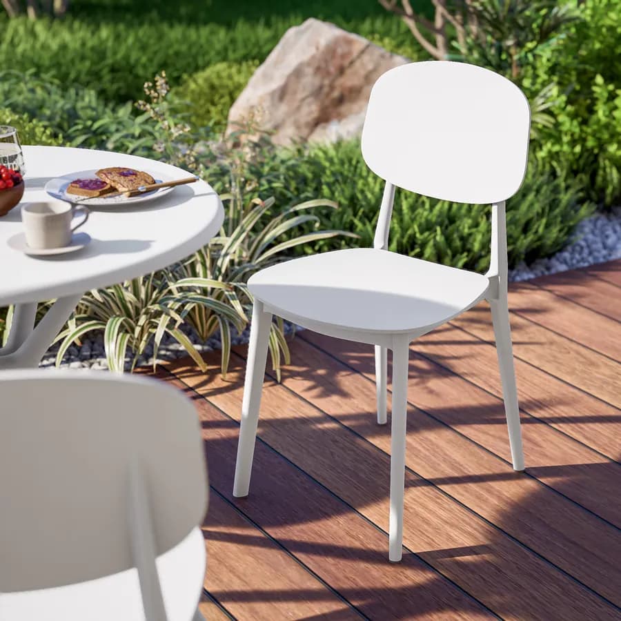 Sedia da giardino in polipropilene bianco - Lilibeth