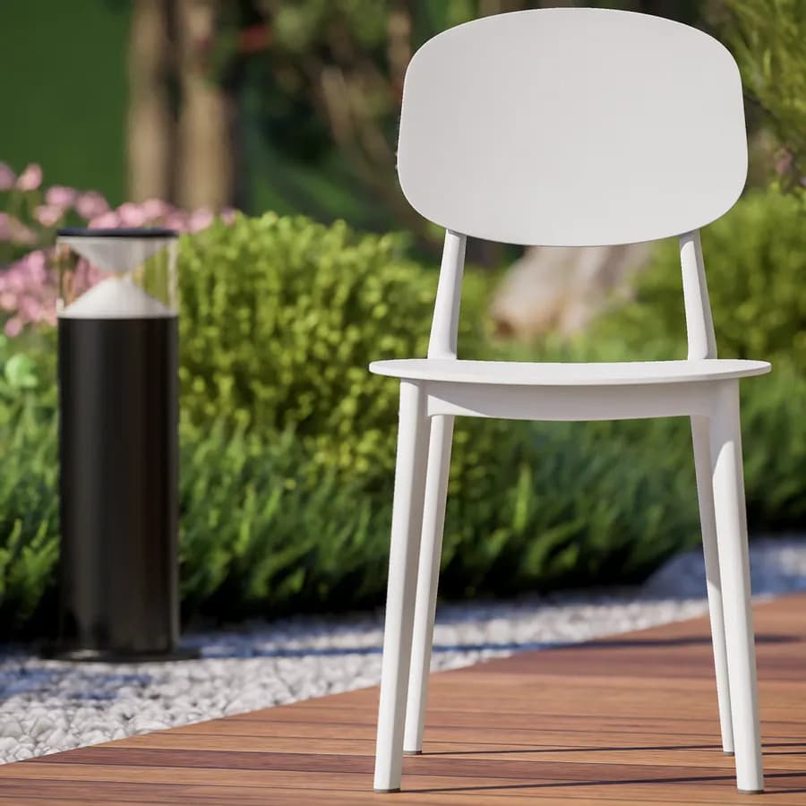 Sedia da giardino in polipropilene bianco - Lilibeth