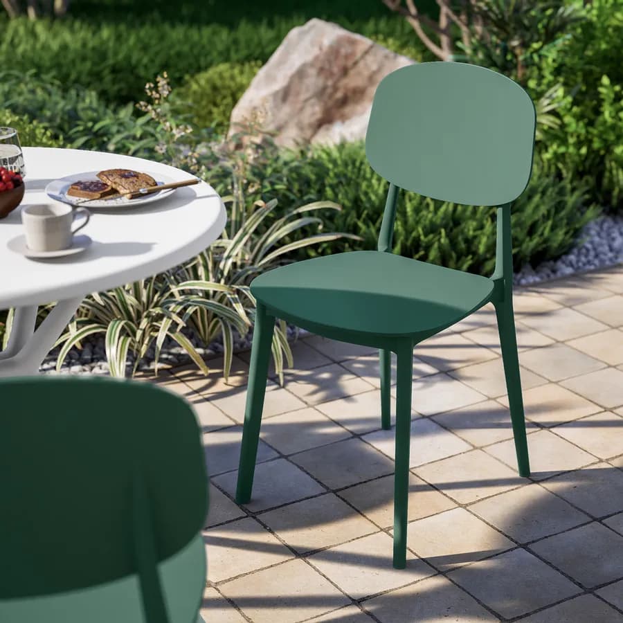 Sedia da giardino in polipropilene verde - Lilibeth