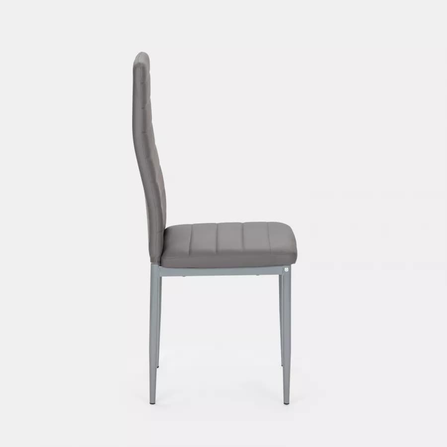 Set 6 sedie in similpelle grigia con schienale alto - Fenice