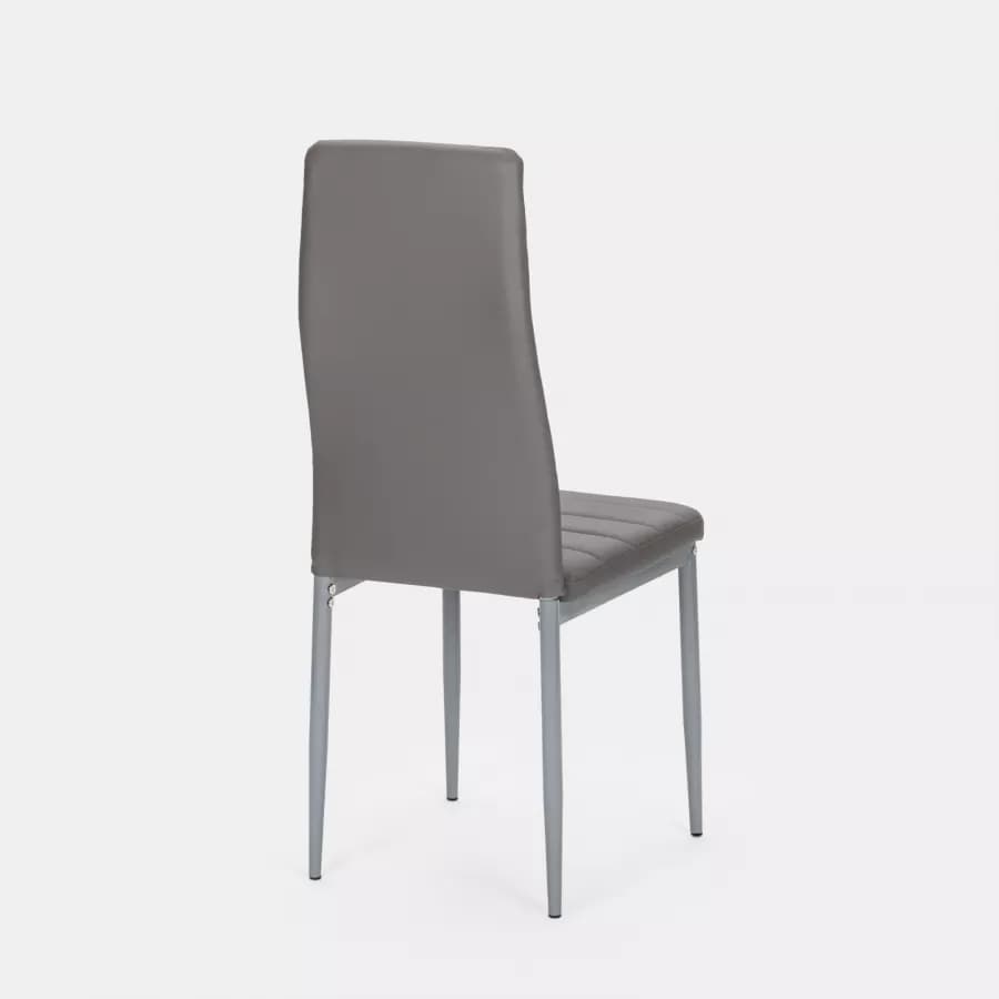 Set 6 sedie in similpelle grigia con schienale alto - Fenice