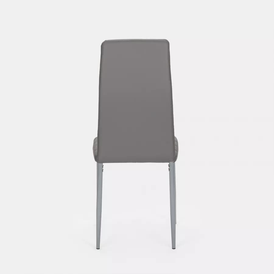 Set 6 sedie in similpelle grigia con schienale alto - Fenice