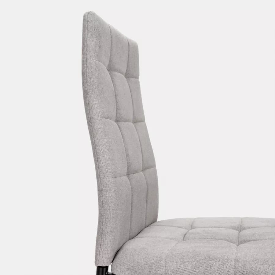 Set 4 sedie in tessuto grigio chiaro con gambe in metallo nere - Sworty
