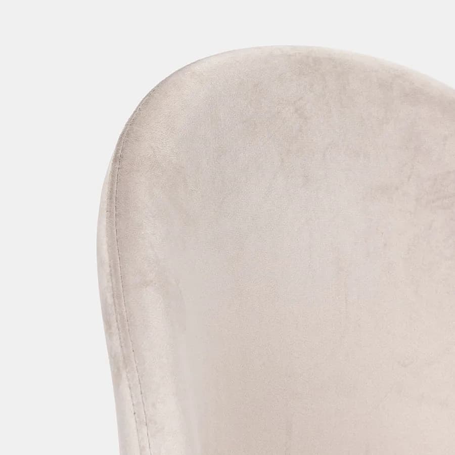 Set 4 sedie in velluto grigio chiaro con gambe nere - Wilmer