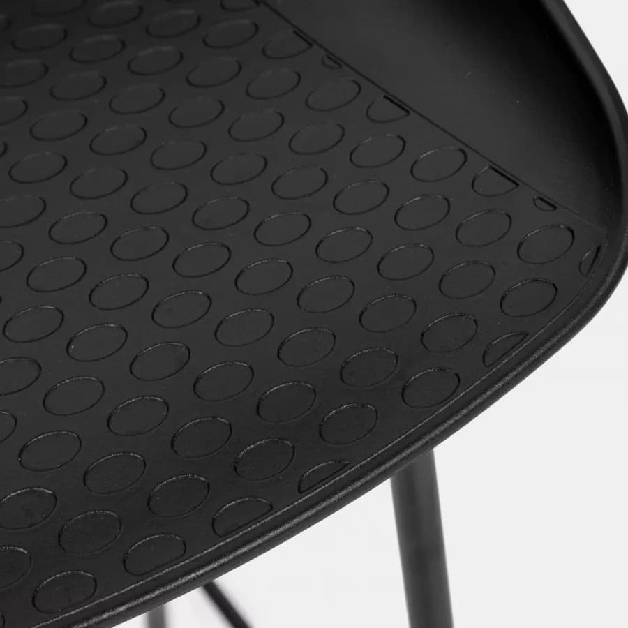 Set 4 sgabelli con seduta e gambe nere - Blinder