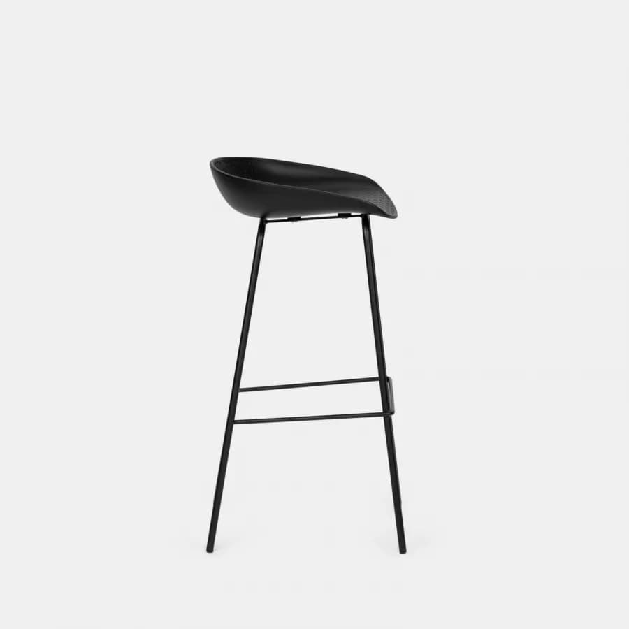 Set 4 sgabelli con seduta e gambe nere - Blinder