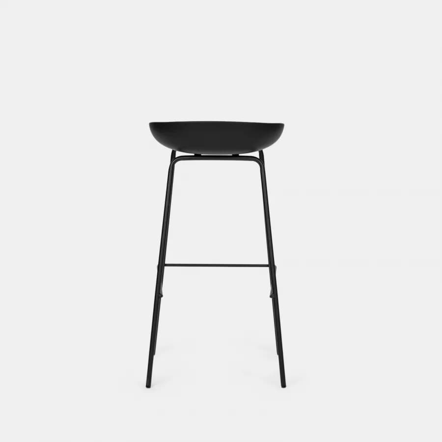 Set 4 sgabelli con seduta e gambe nere - Blinder