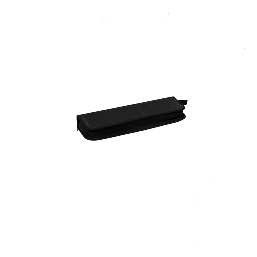 Set 4 utensili per barbecue in acciaio e legno con custodia in tela nera