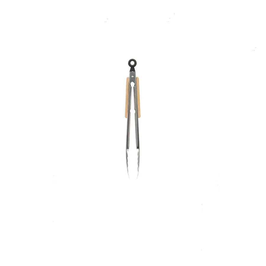 Set 4 utensili per barbecue in acciaio e legno con custodia in tela nera