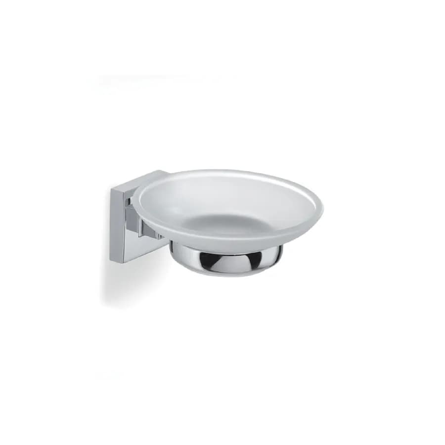 Set 5 accessori a muro in acciaio inox cromo e vetro satinato - Olimpo di Gedy