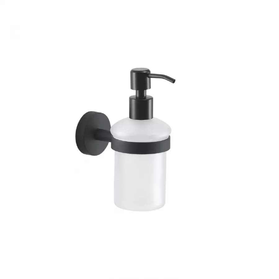Set 5 accessori a muro in acciaio inox nero opaco e vetro satinato - Eros di Gedy